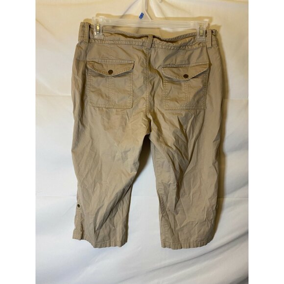 OLD Navy WOMENS CAPRI CROPPED TAN PANTS SIZE 12 Stretch Office Casual Crop Large - Picture 1 of 2